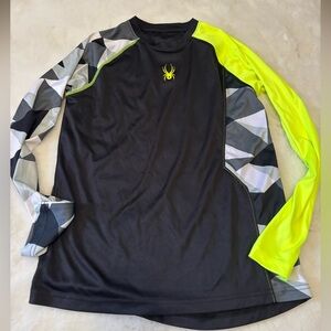 Spyder Black and Neon Green Long Sleeve Shirt